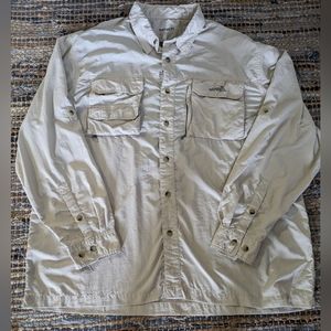 Natural Gear Mens Beige Long Sleeve/Roll Sleeve Button Up Fishing Shirt Size XL